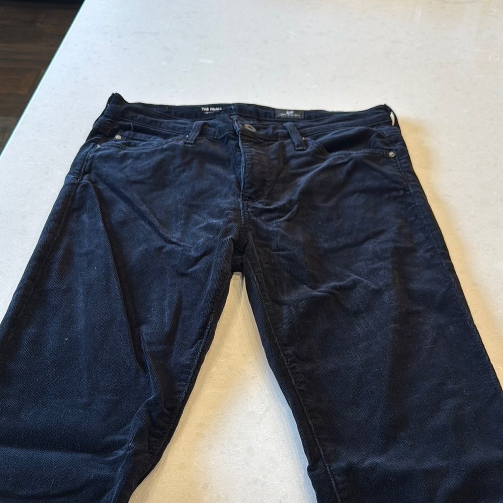 Ag Women’s Prima Cigarette Super Dark Black Cords Size 27, Great Style Comfort.